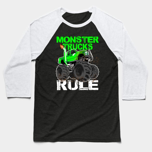 Vintage Monster Truck Lover This Is How I Roll Funny Gift Baseball T-Shirt by hadlamcom